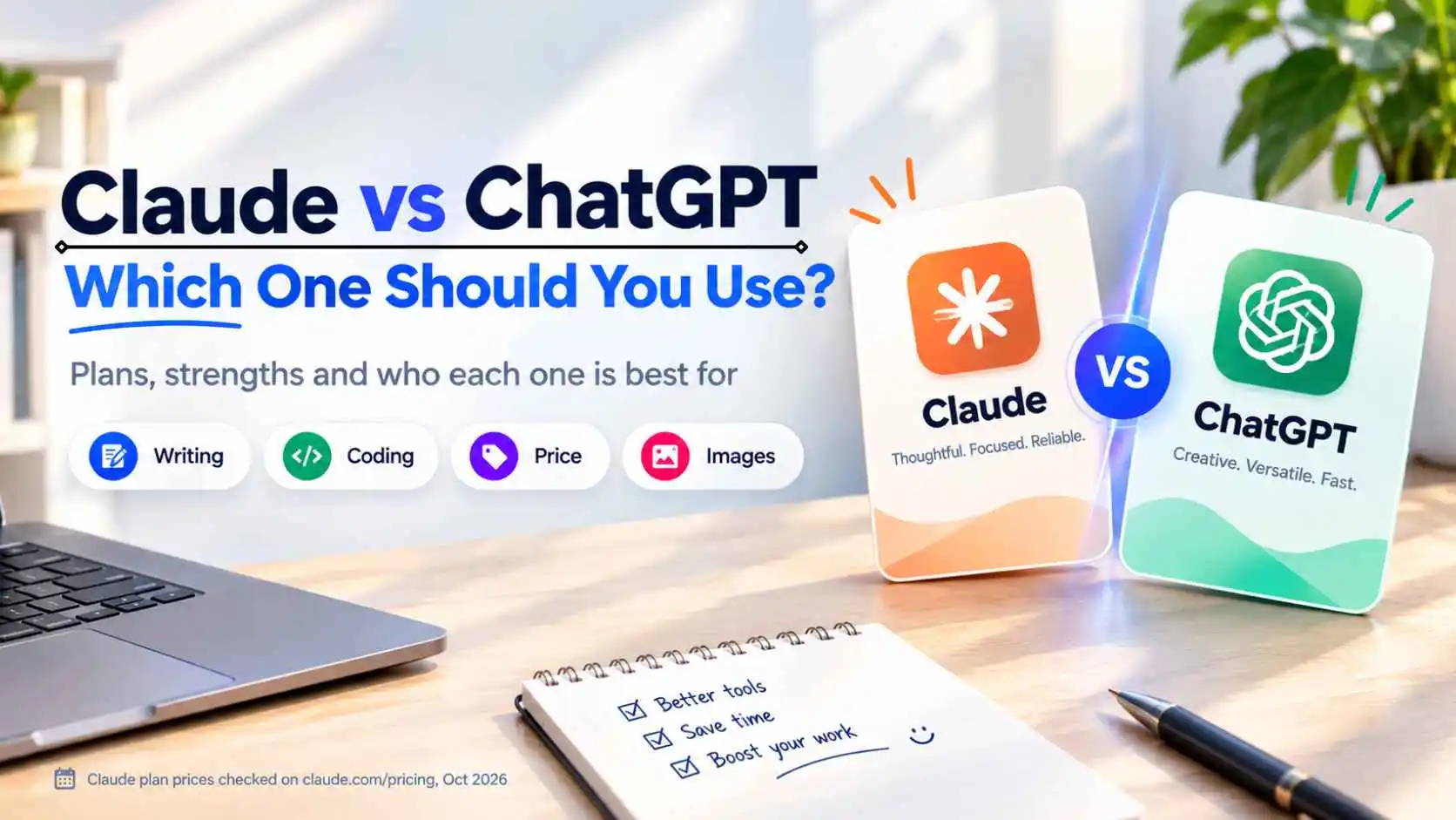 Claude vs ChatGPT comparison: plans, strengths and which one to use - Learnan Light guide