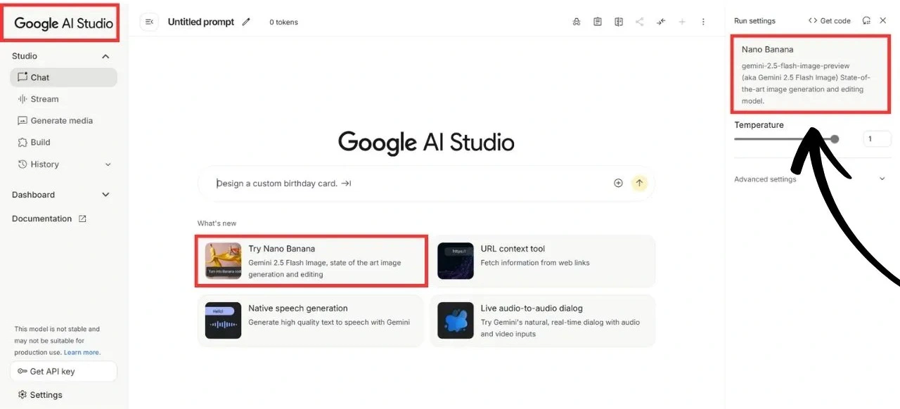 Google Gemini interface showing Nano Banana AI integration